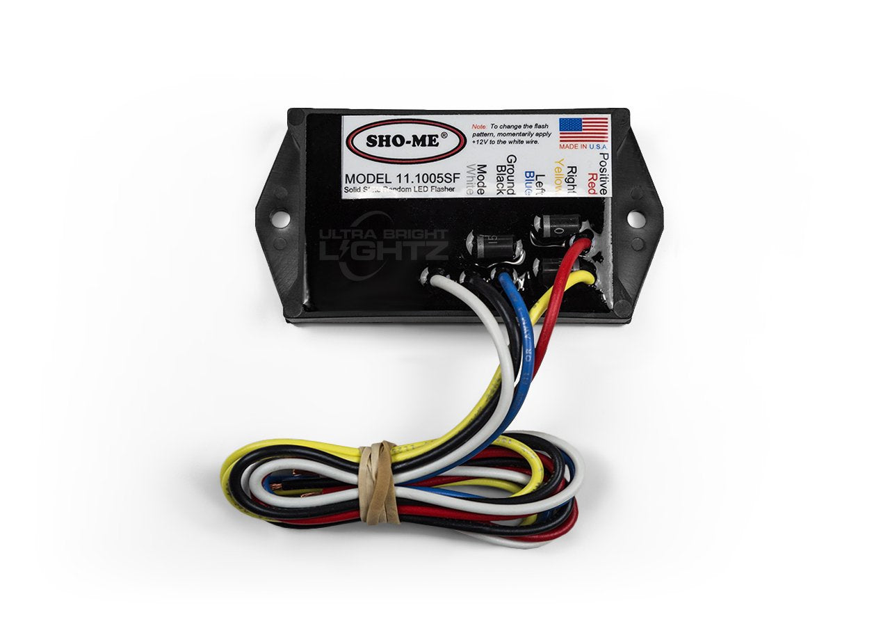 Able-2 Sho-Me flasher front view showing compact waterproof design and mounting flange for durability