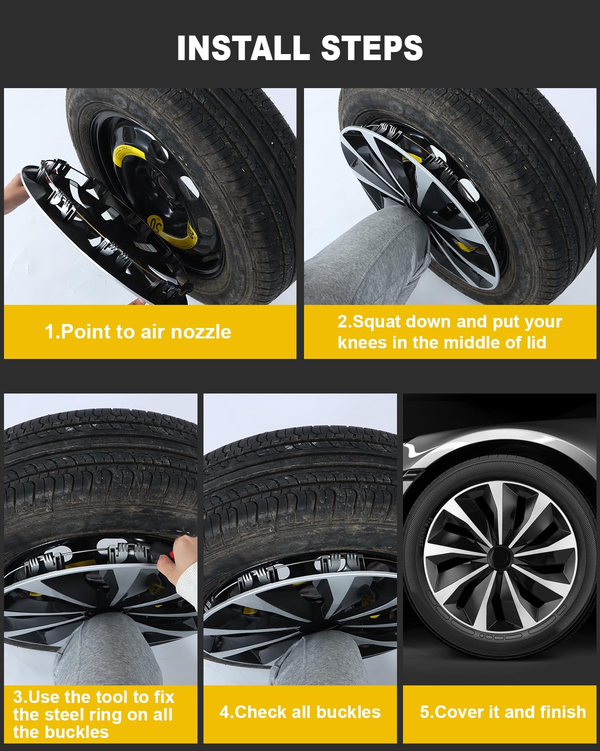 ABX hubcap lifestyle driveway shot showing refreshed wheels and stylish upgrade