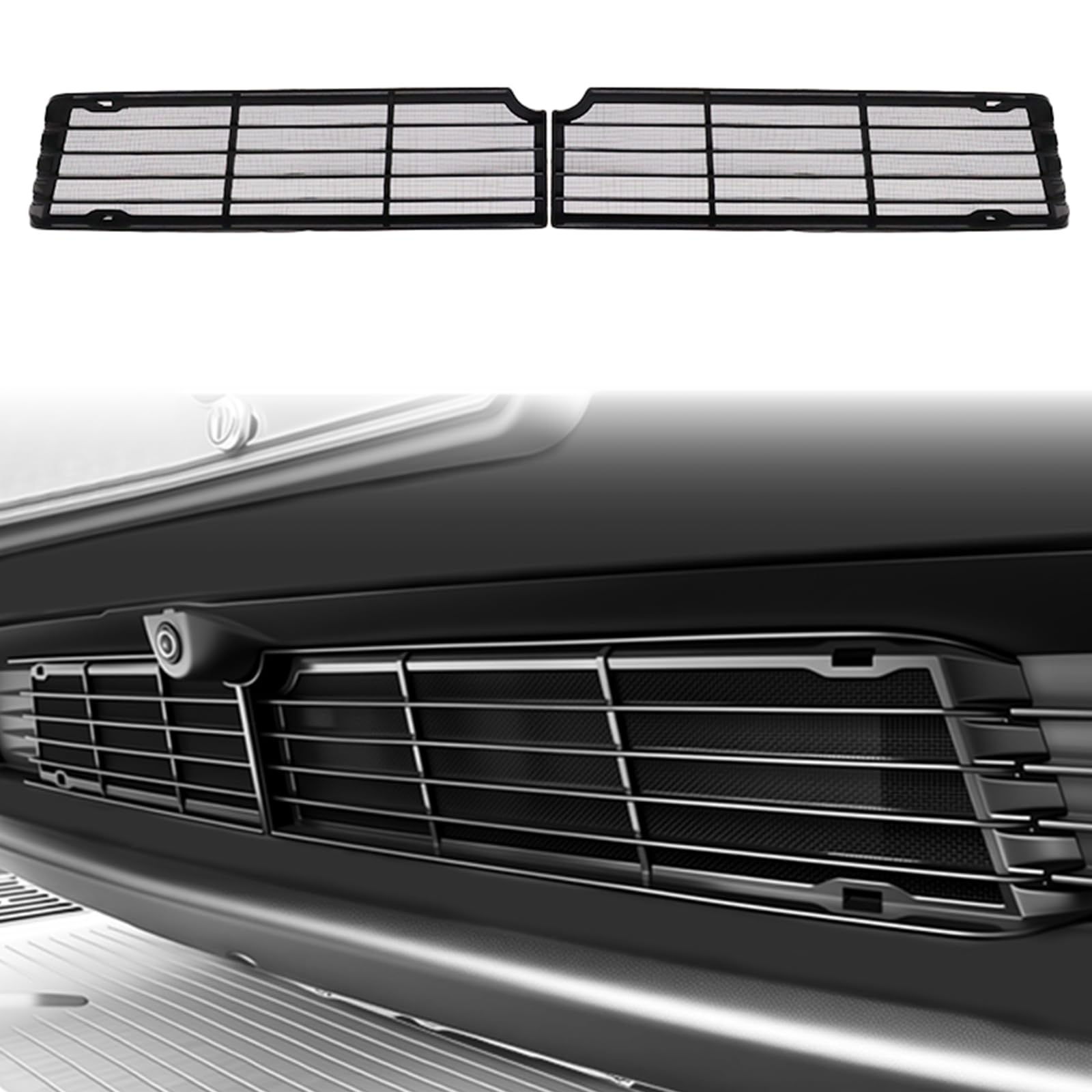Abystar front view installed on Model Y Juniper protecting bumper