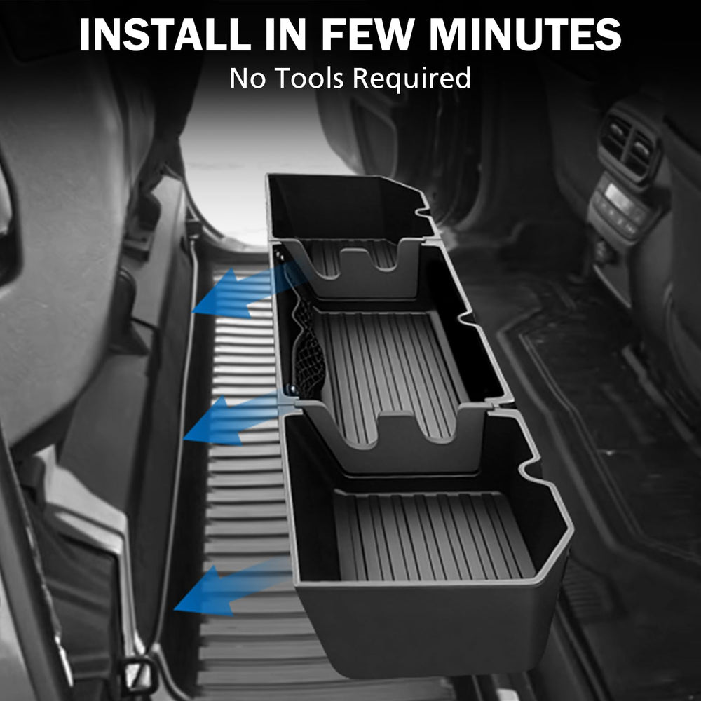 Abystar installed under Ridgeline rear seat illustrating no-drill fit benefit