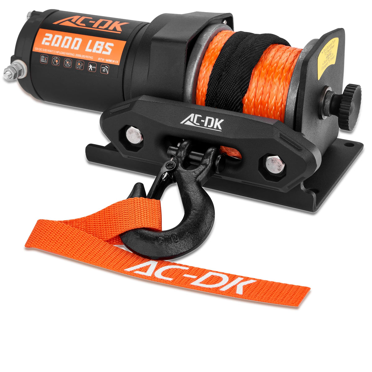 AC-DK front winch view showing compact design and easy mounting benefit