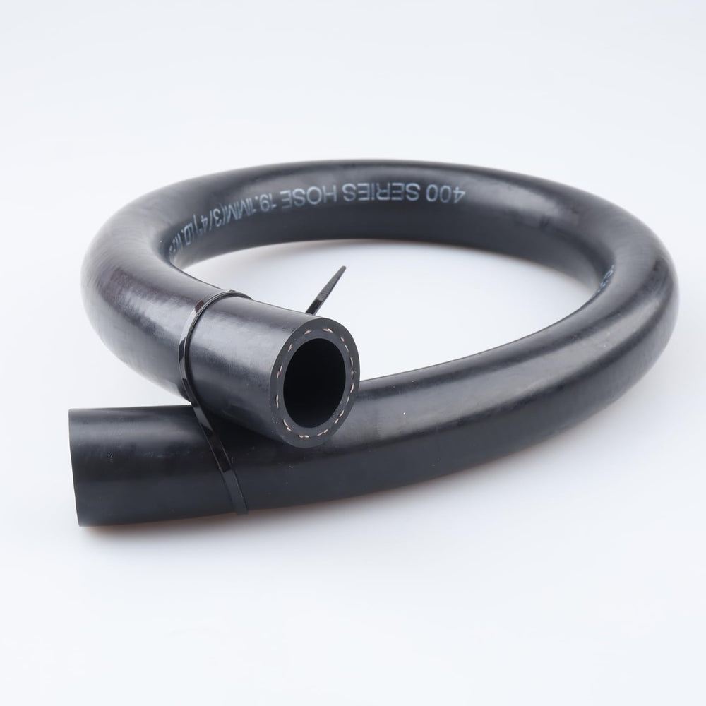 AC PERFORMANCE hose alongside ruler showing 2ft length and easy trimming