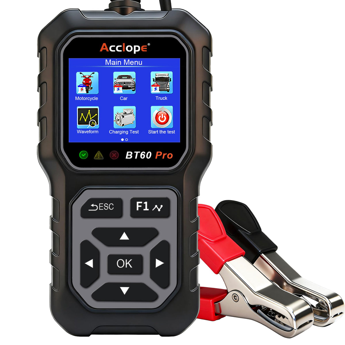 Acclope front panel showing screen and controls for fast diagnostics