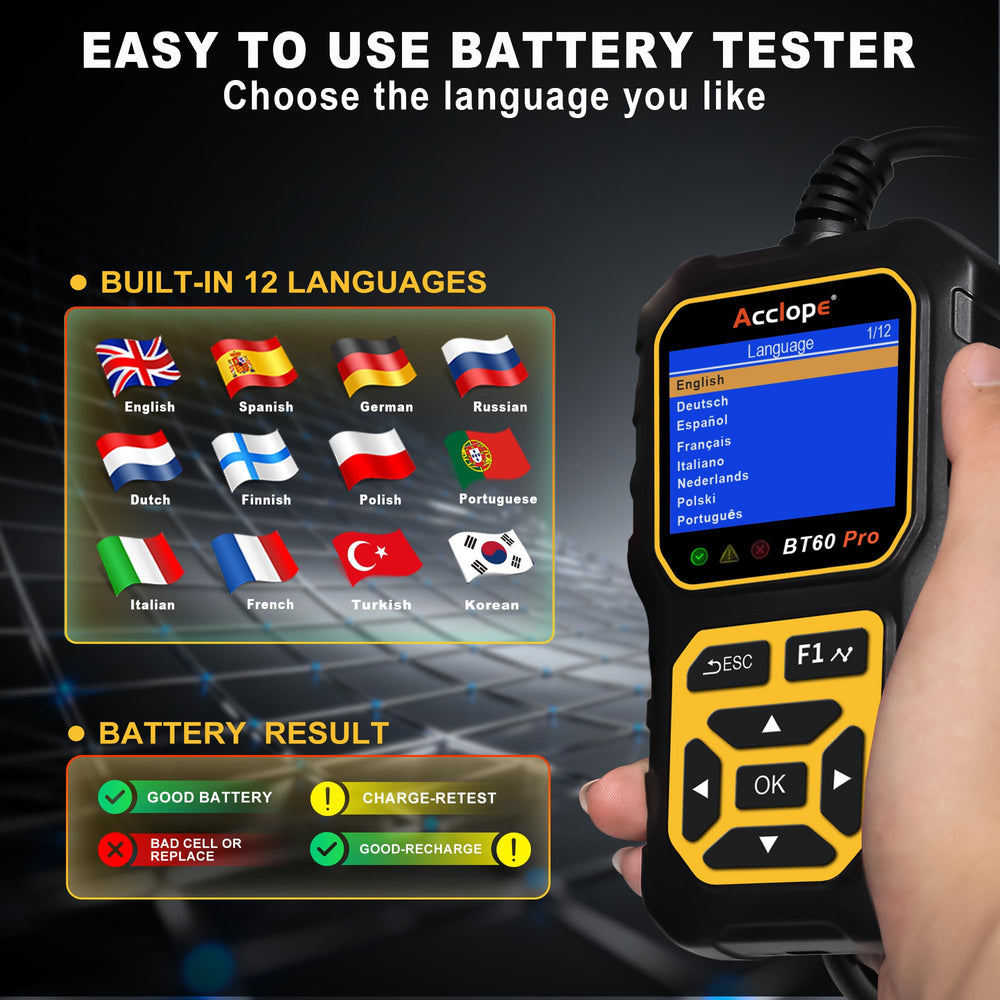 Acclope BT60 PRO bright yellow housing in workshop for easy identification and reduced loss