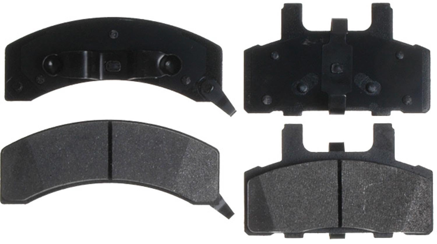 ACDelco front pad set packaging showing contents and fit verification benefit