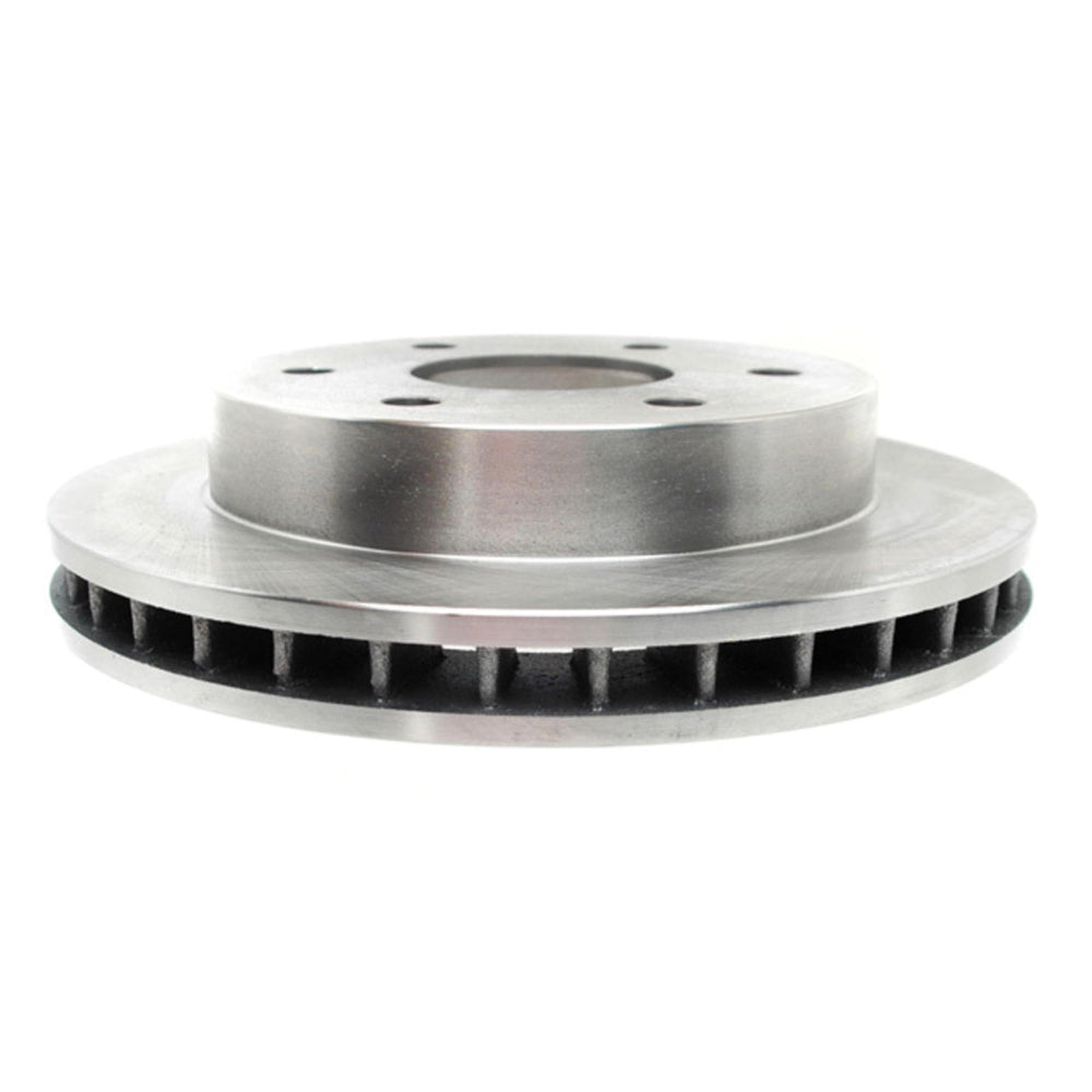 ACDelco front rotor front view showing solid disc and hub benefit: easy fit