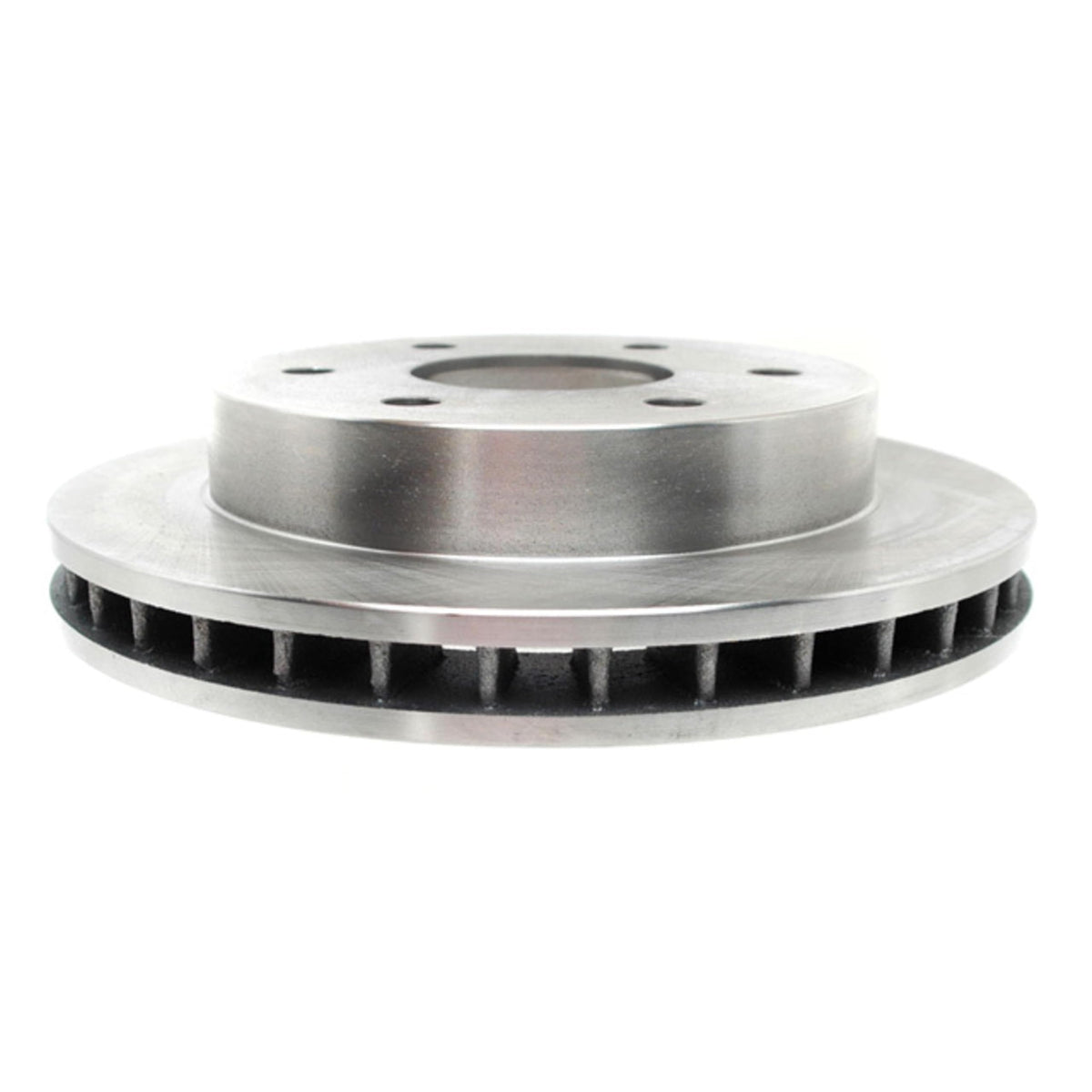 ACDelco front rotor front view showing solid disc and hub benefit: easy fit