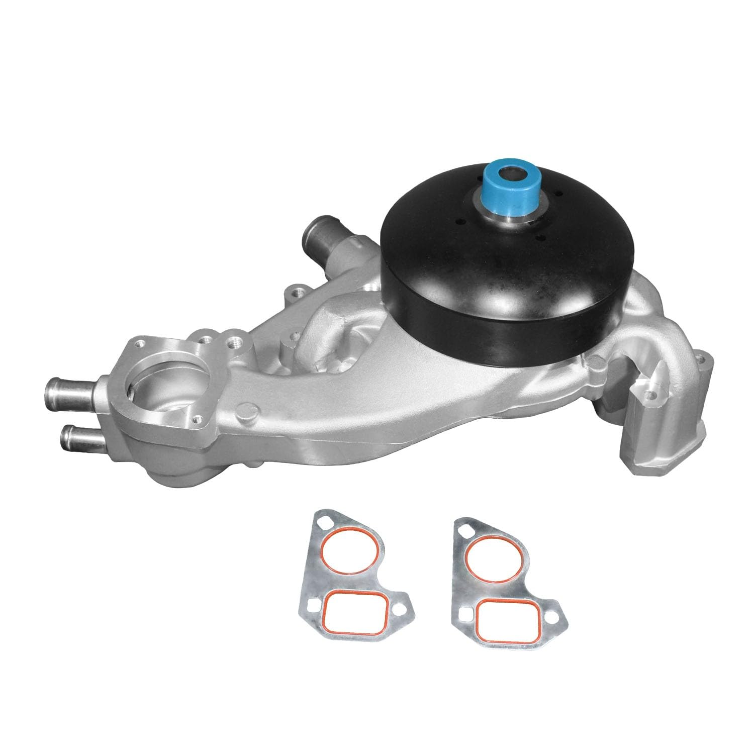ACDelco Gold front view of water pump showing mounting flange and inlet, ensures correct fit