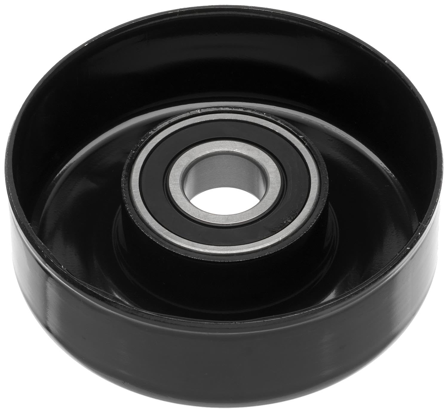 ACDelco Gold pulley close-up of bearing and steel edge showing durable construction and quiet operation