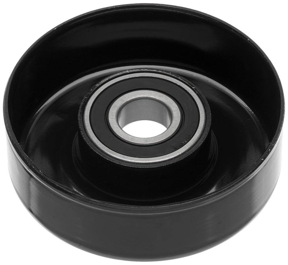 ACDelco Gold pulley close-up of bearing and steel edge showing durable construction and quiet operation
