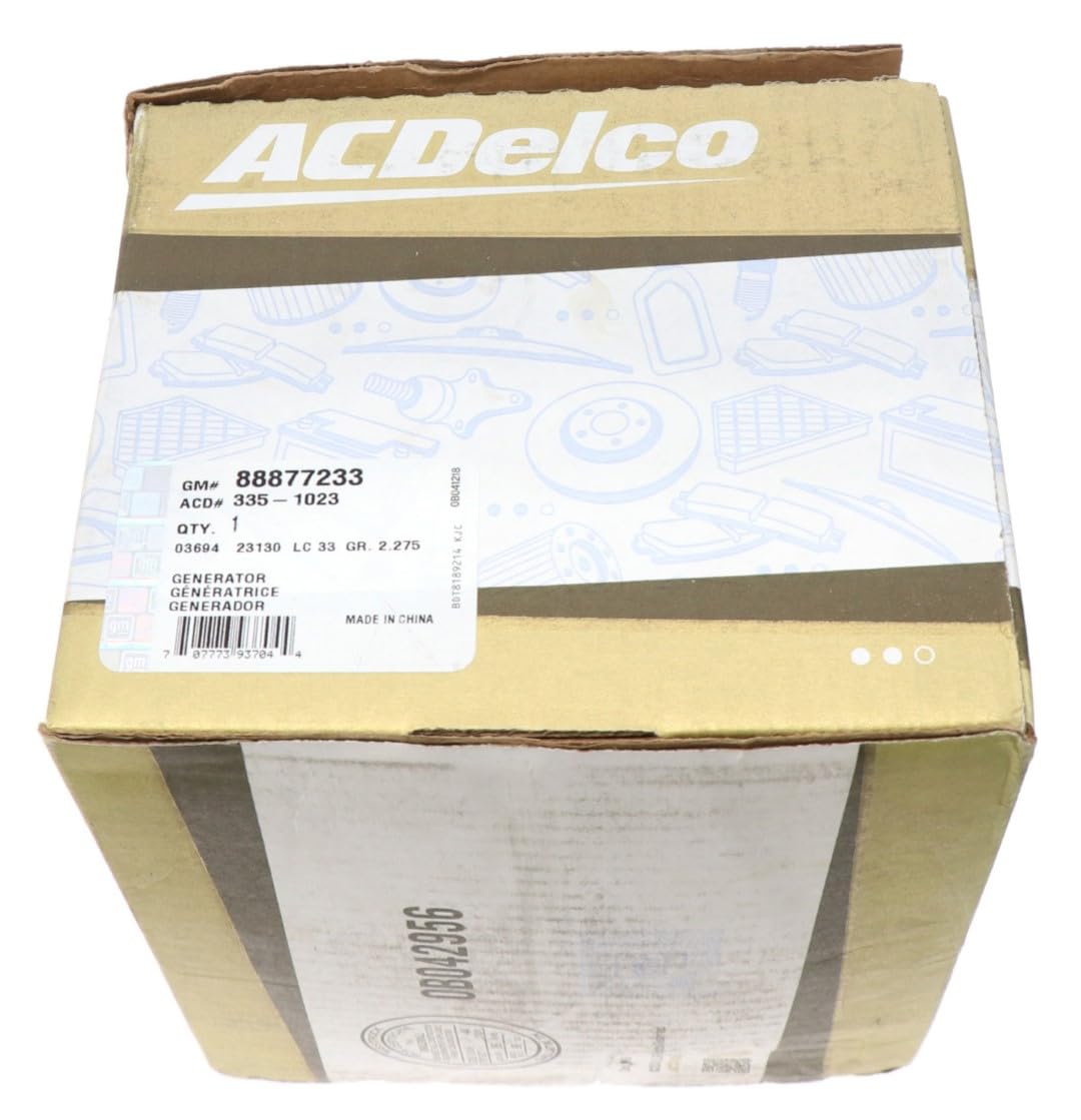 ACDelco Gold alternator beside ruler for scale showing compact, serviceable size