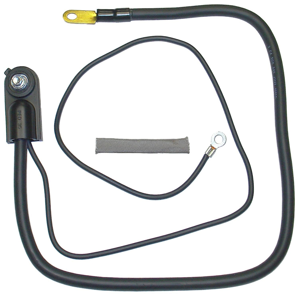ACDelco negative cable front assembly showing full cable and cast lead terminal for reliable grounding