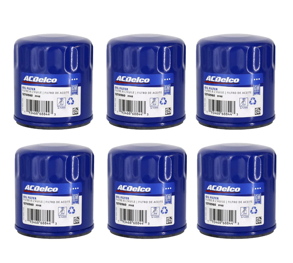 ACDelco PF48 front packaging showing six-pack and OEM labeling for reliable replacement