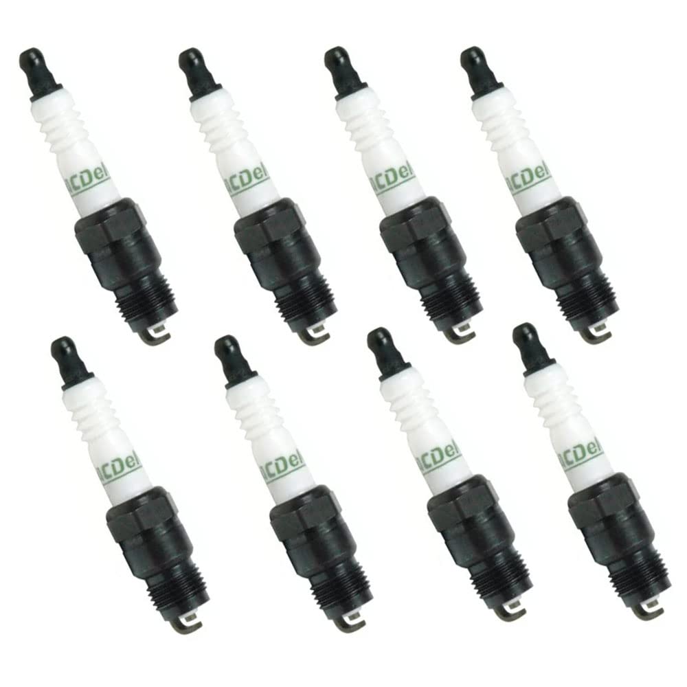 ACDelco front packaging showing eight professional spark plugs and part number