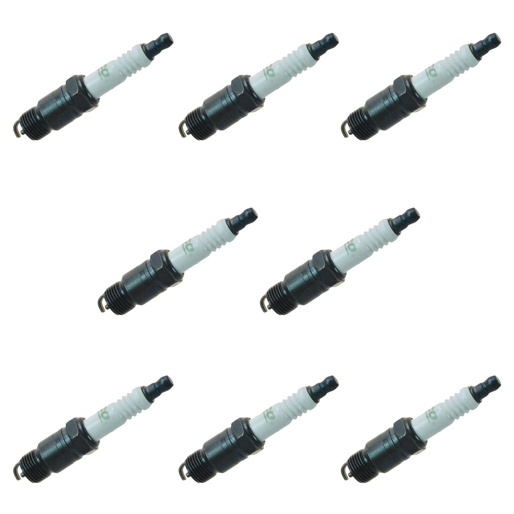 ACDelco R45TS front packaging showing set of eight and part label benefits
