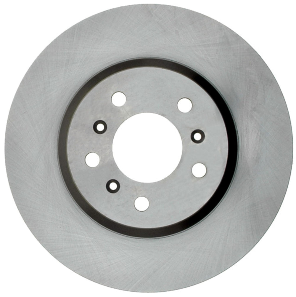 ACDelco rotor frontal face close-up showing smooth surface for quieter braking