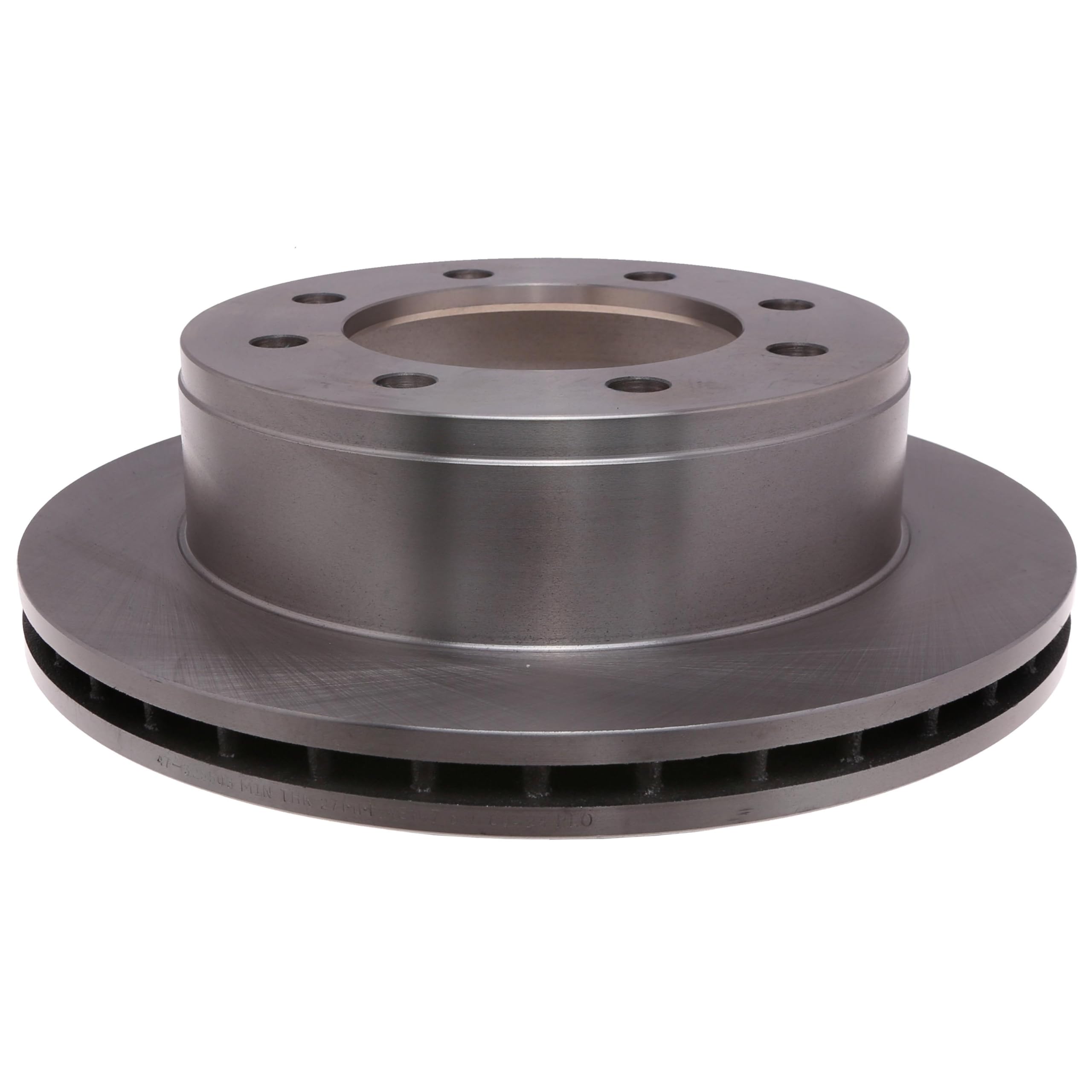 ACDelco silver rear rotor front view showing clean finish and bolt holes for reliable fitment
