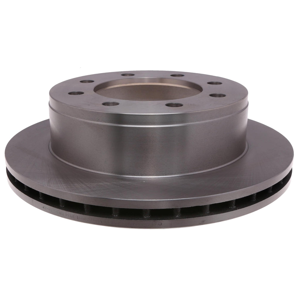 ACDelco silver rear rotor front view showing clean finish and bolt holes for reliable fitment