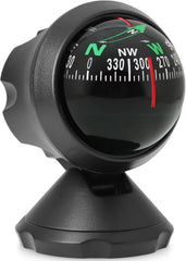 Acdion dashboard compass front view showing clear dial for easy navigation
