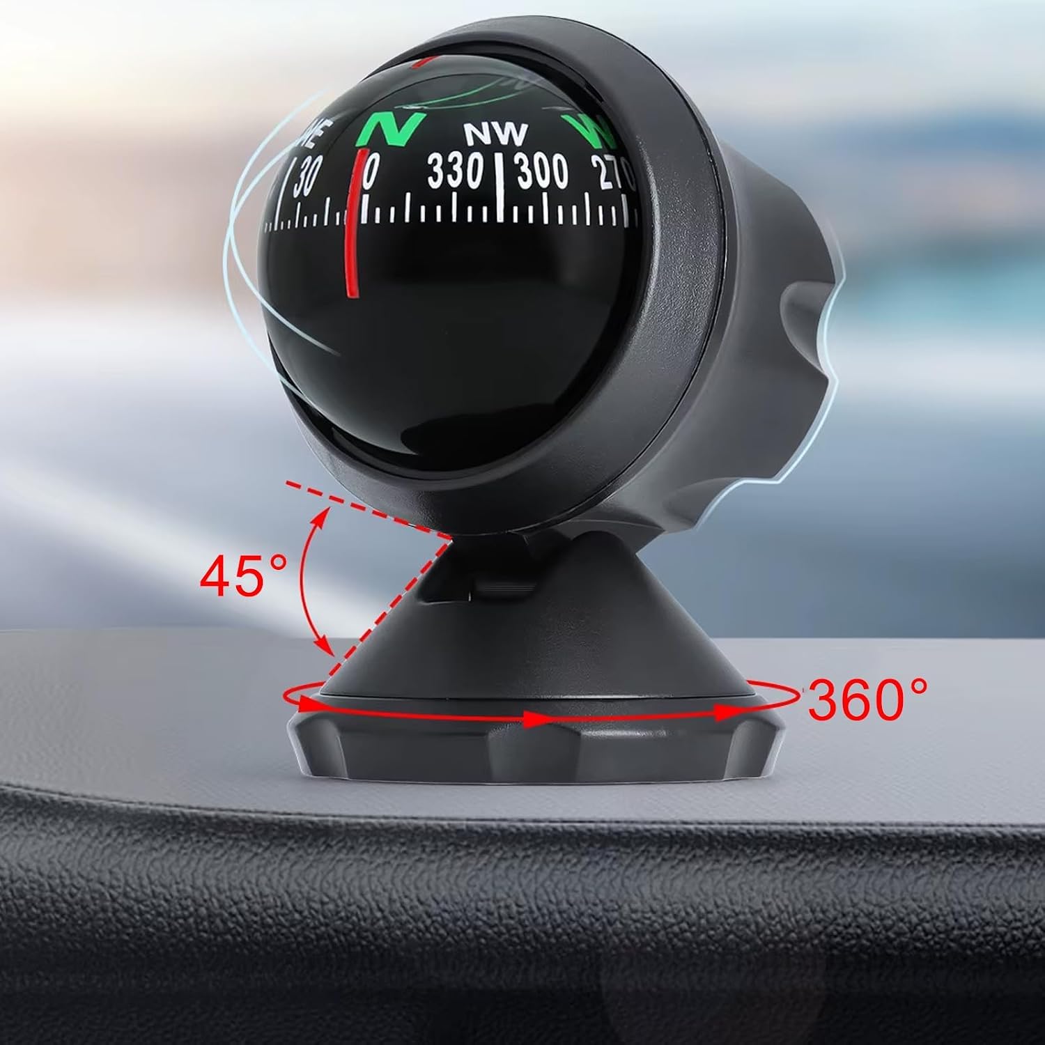 Acdion floating ball closeup highlighting sensitive dial and accurate reading