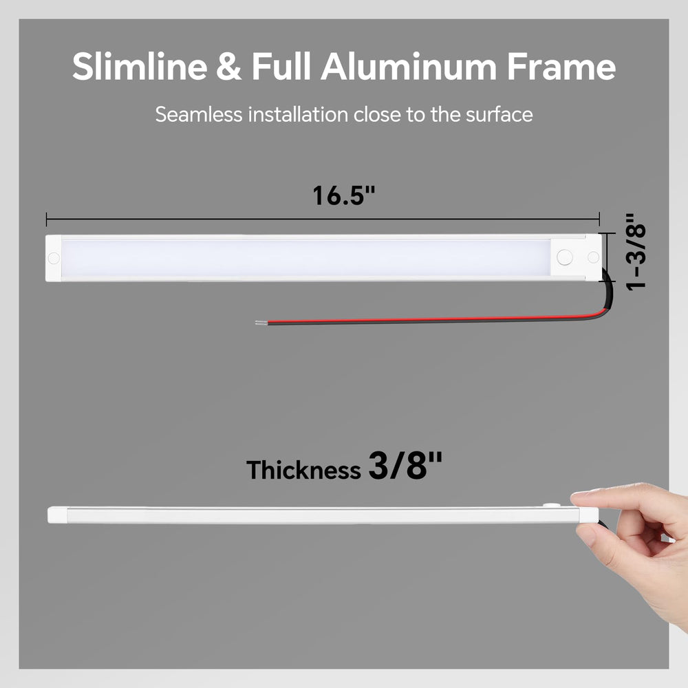 acegoo light bar next to hand for scale to show compact 16.5-inch size