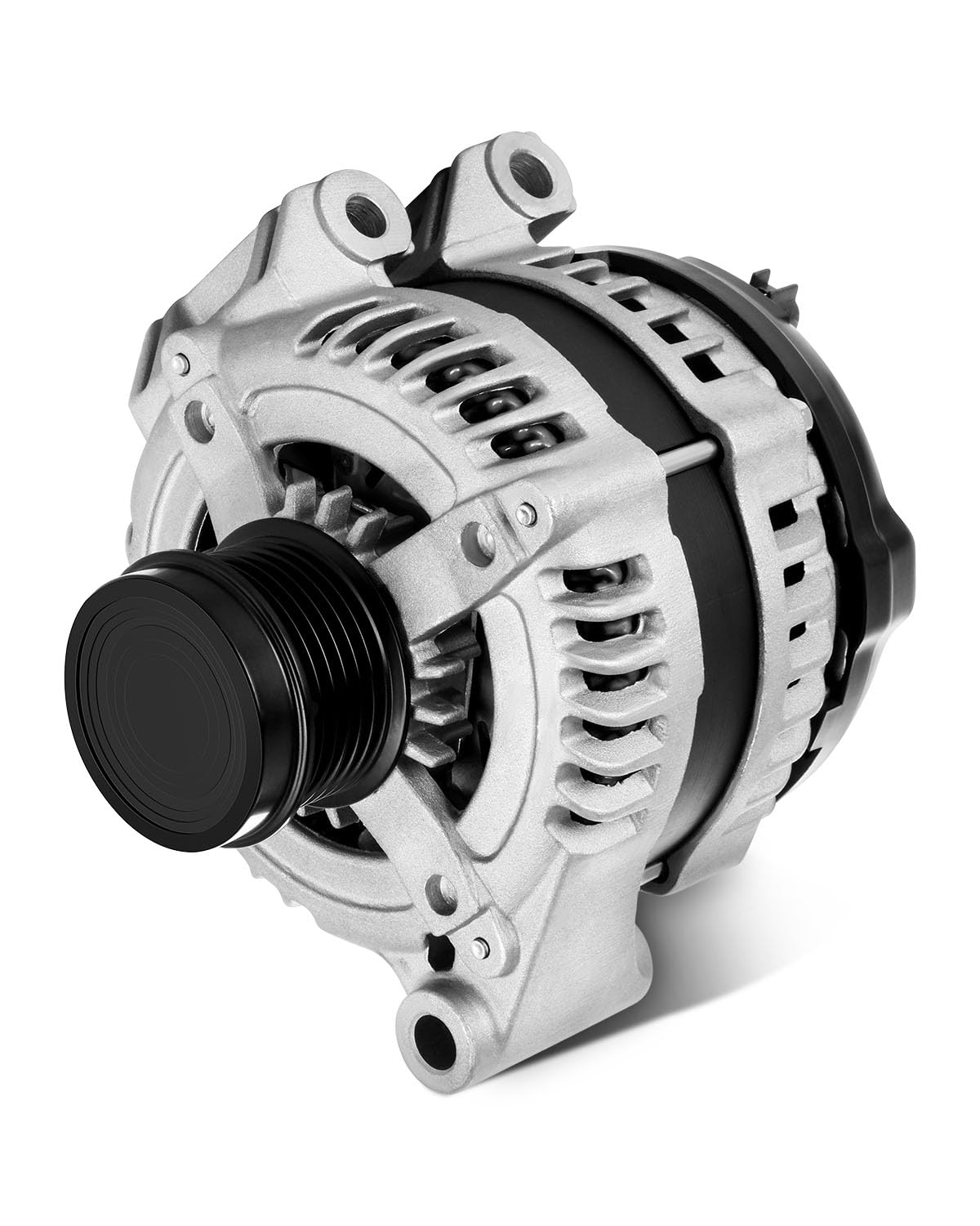 ACEOOYCC pulley detail close-up highlighting 6-groove clutch pulley for secure belt engagement