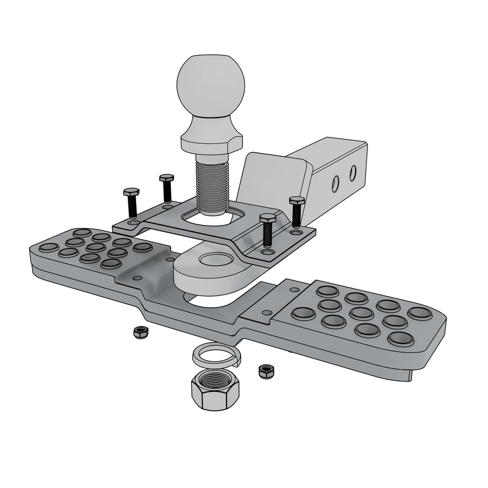 Acheterry step installed in truck receiver demonstrating safe use
