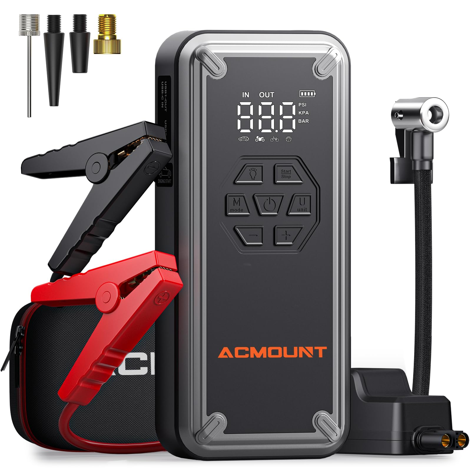 Acmount W160 front view showing compact design and carrying handle for easy transport