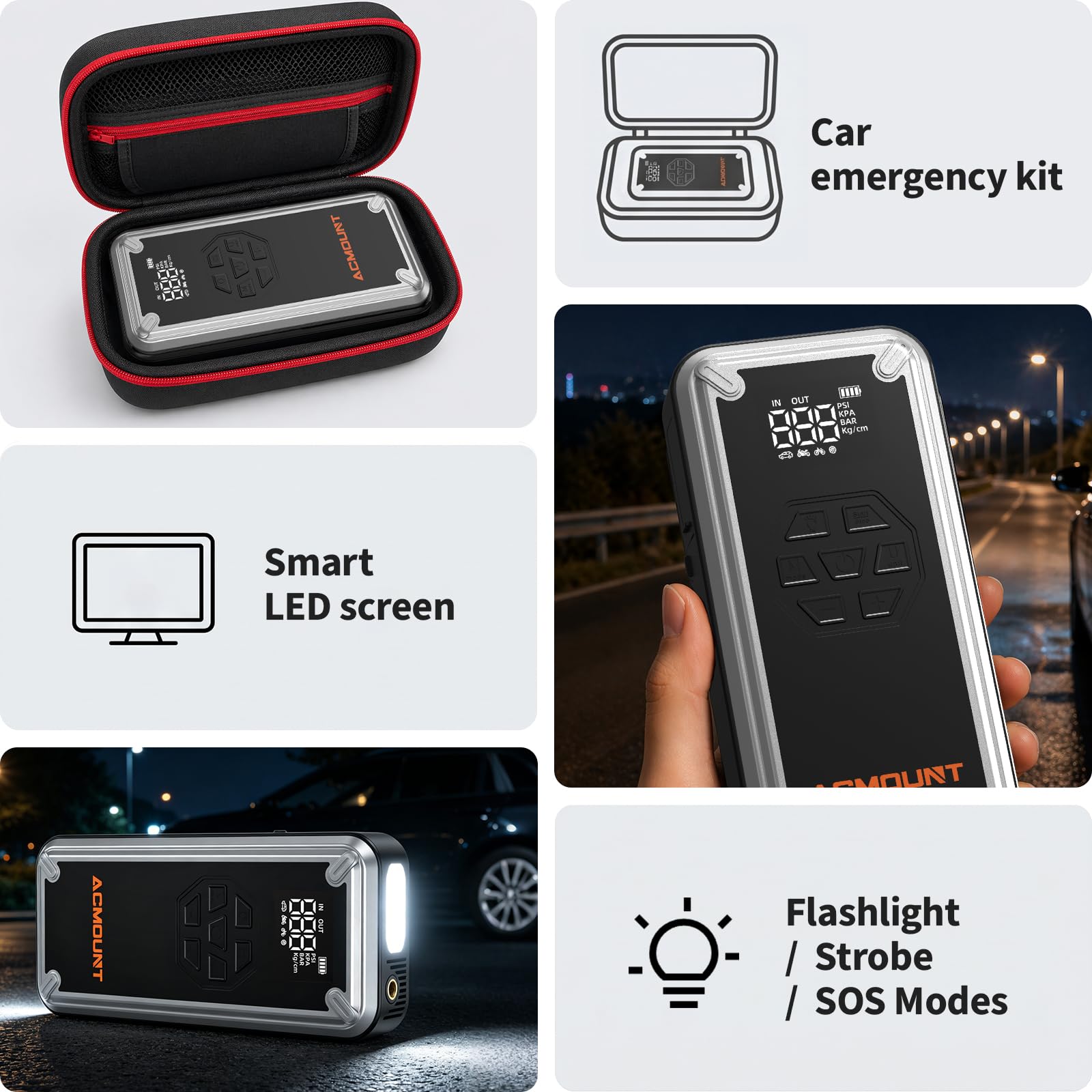 Acmount W160 size comparison in hands illustrating compact portability for travel