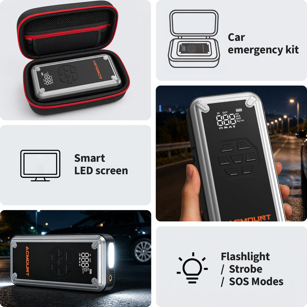 Acmount W160 size comparison in hands illustrating compact portability for travel