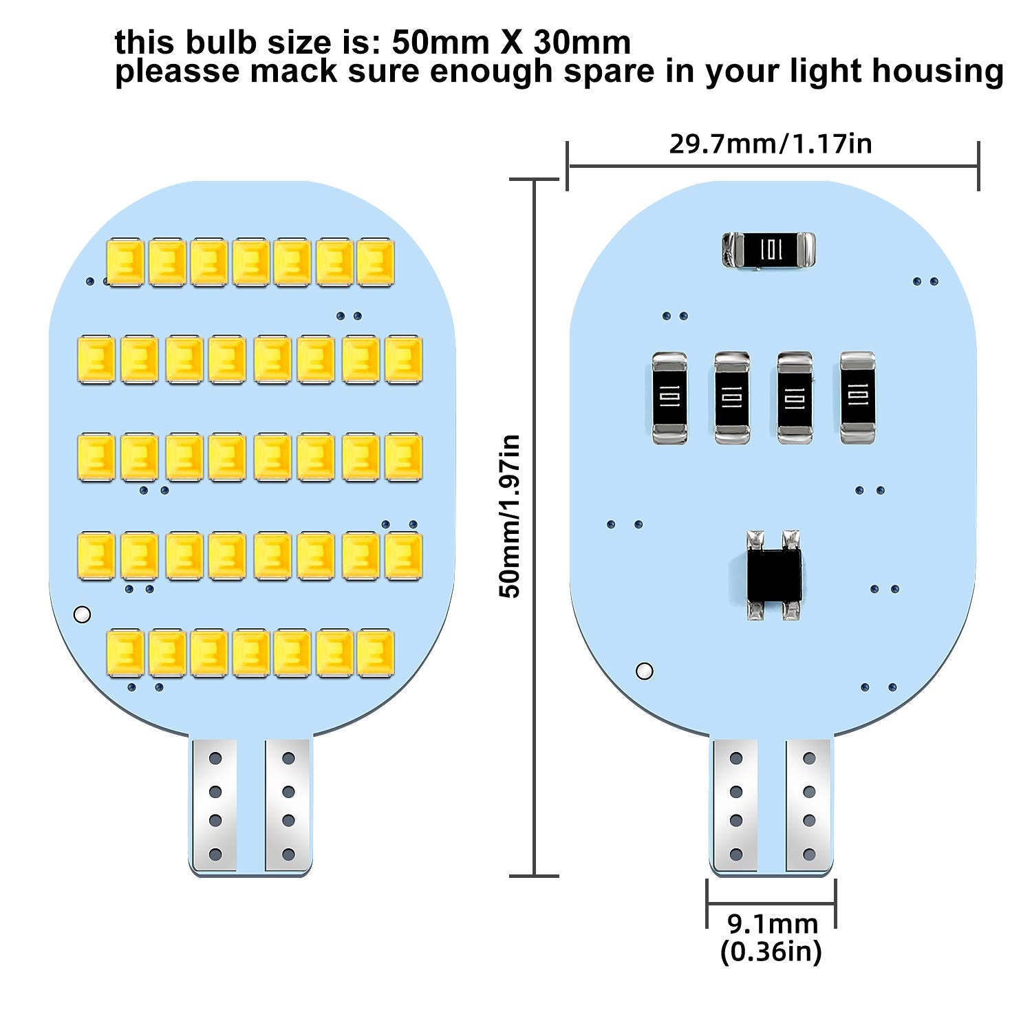 ACOHIUKE single bulb closeup showing SMD chips for even light