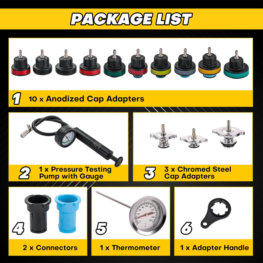 Acymner adapters closeup color coded set for quick vehicle matching
