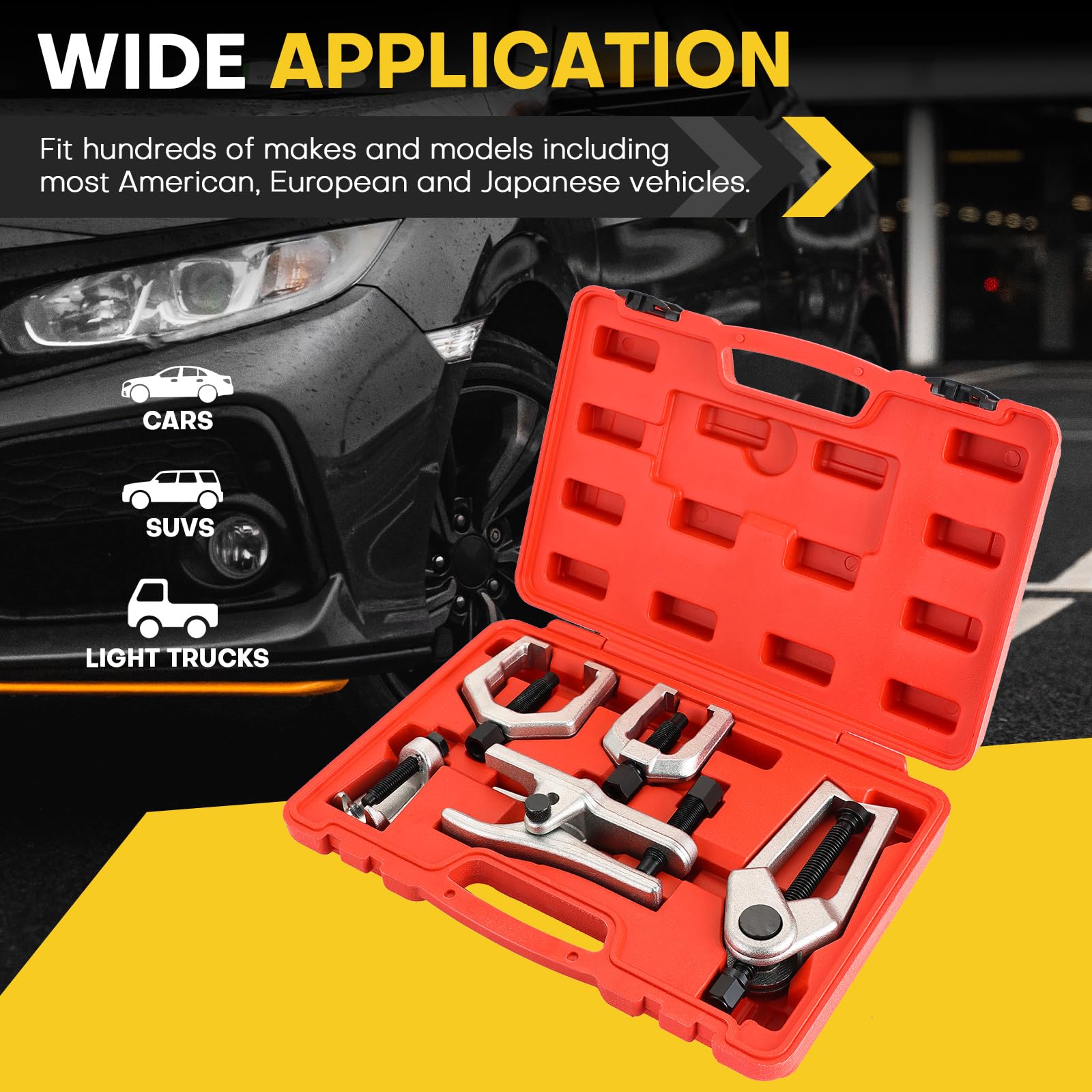 Acymner molded carry case holding tools securely for easy transport and storage