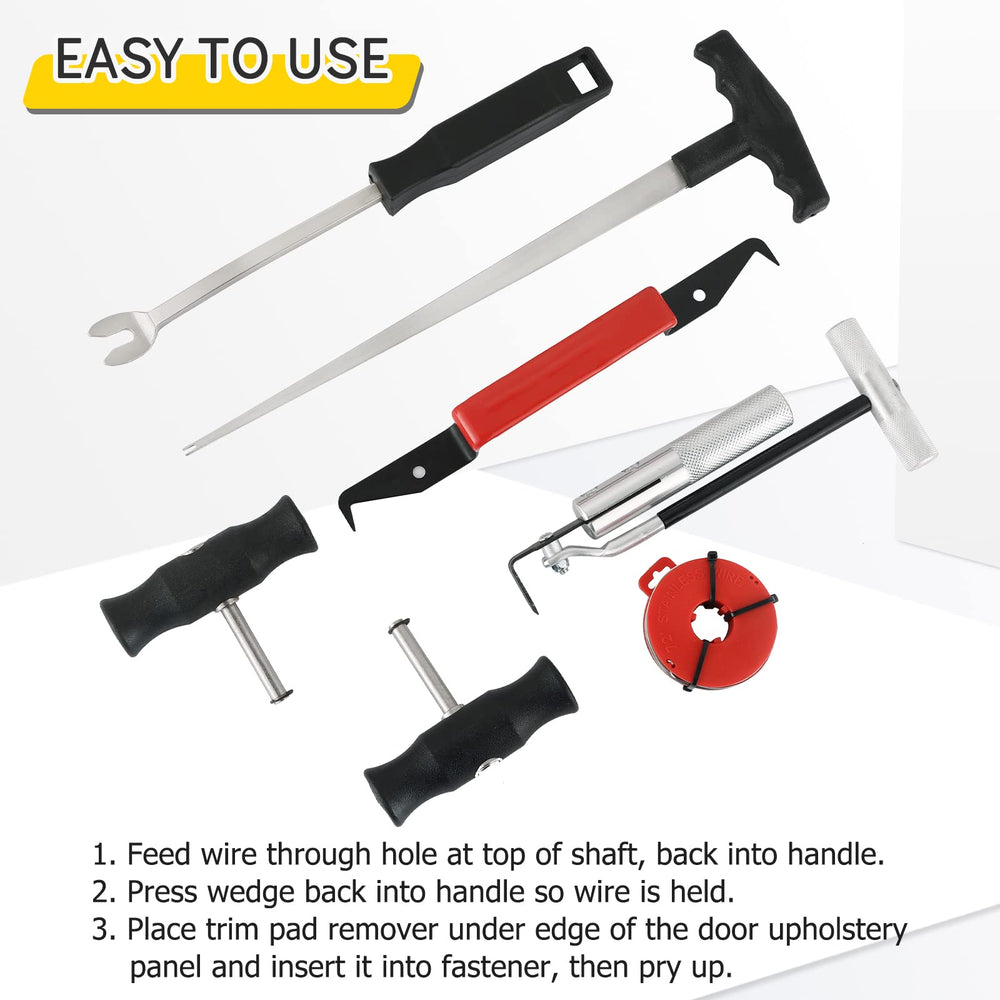 Acymner panel removal tool prying interior trim gently to prevent damage during removal
