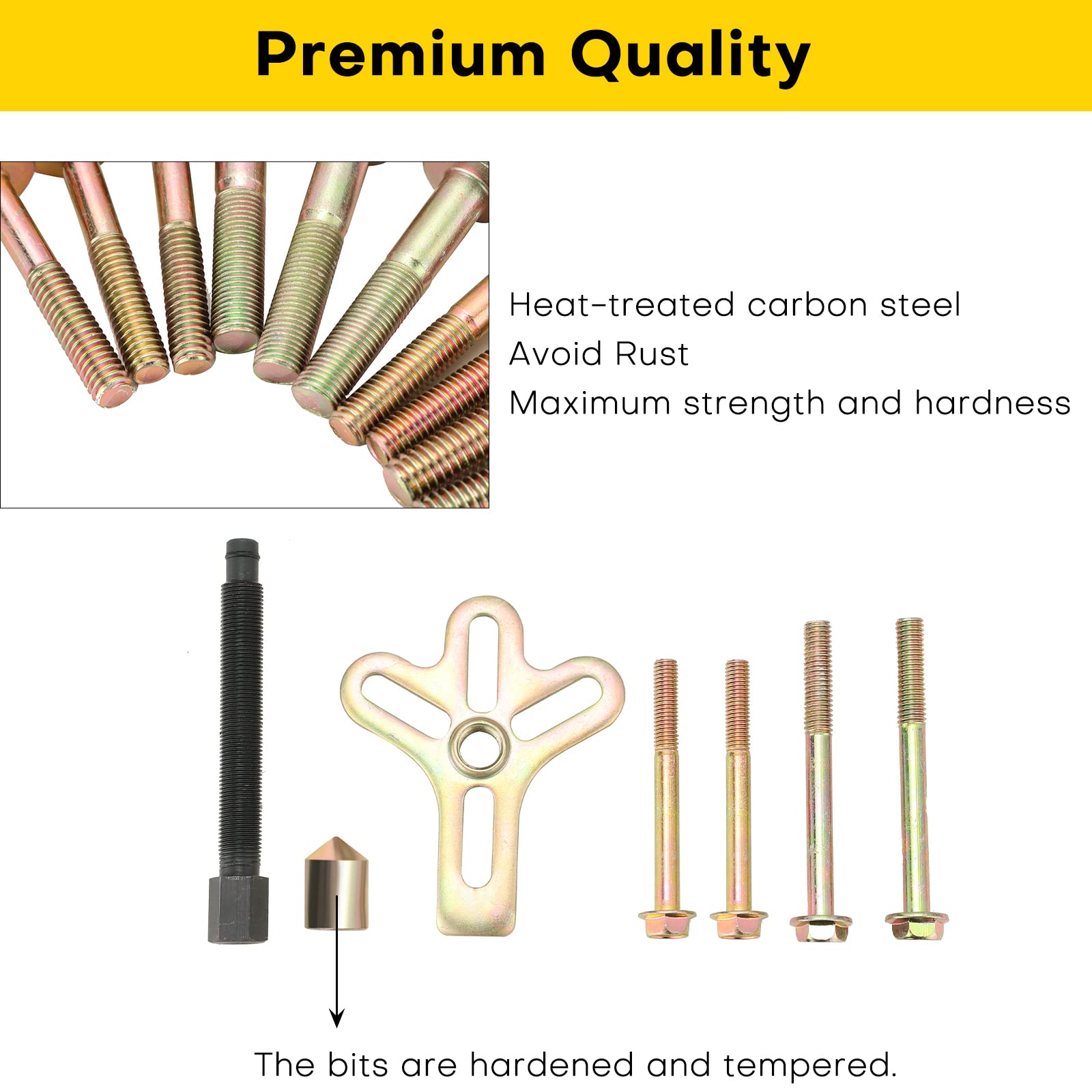 Acymner arranged tools flatlay showing bolt options and versatility benefit