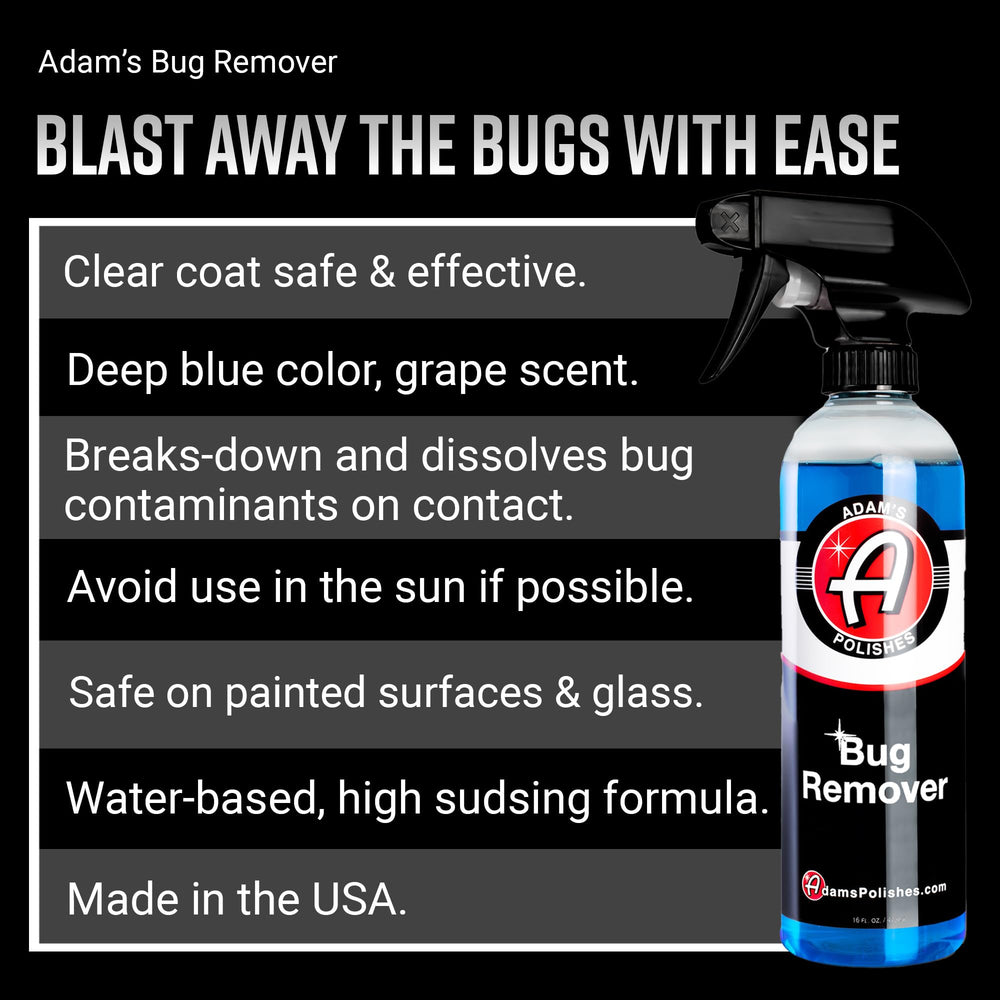 Adam's spray on bumper removing bugs for safer wash