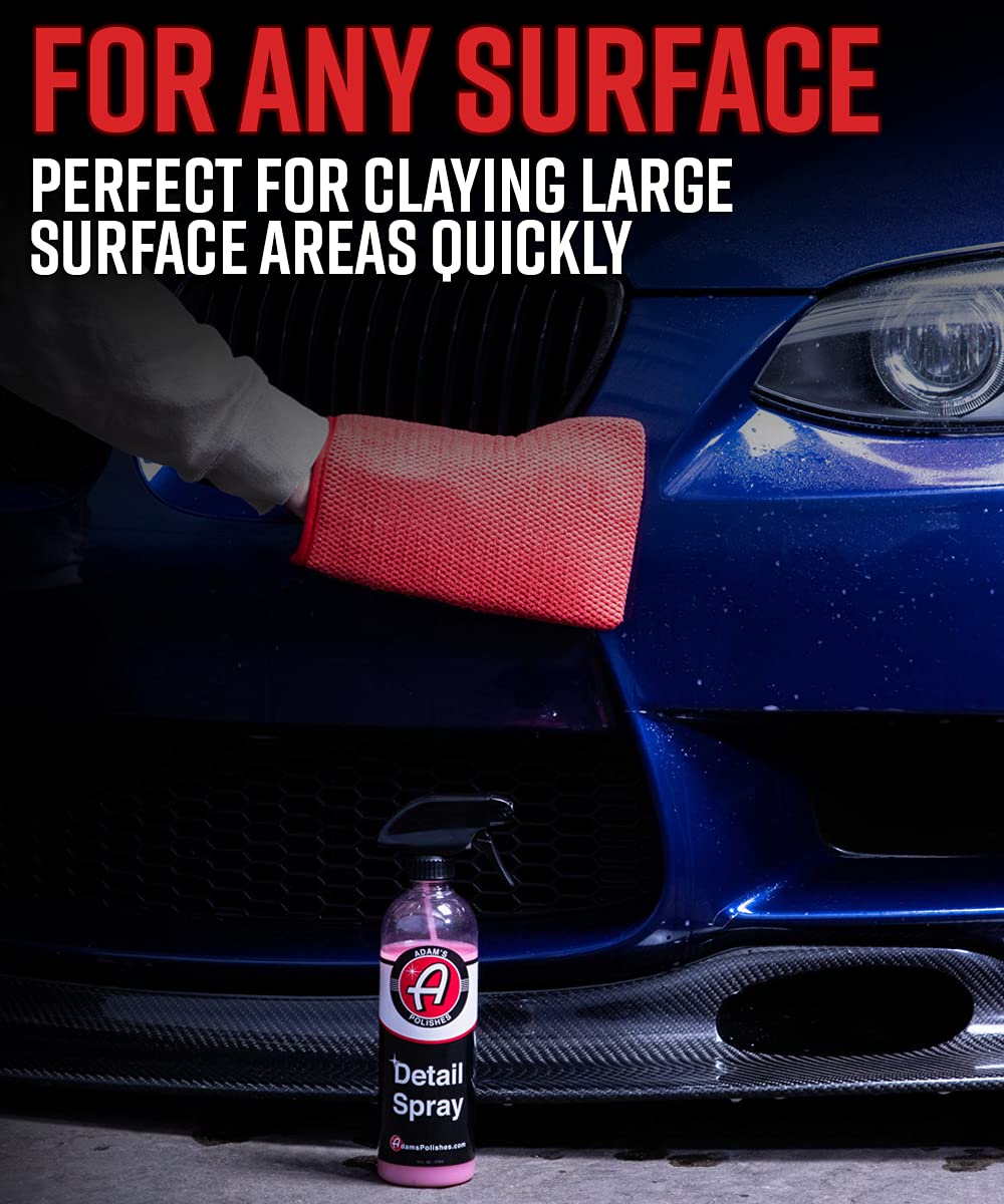 Adam's Polishes mitt on painted panel removing bonded fallout for smoother finish before polishing