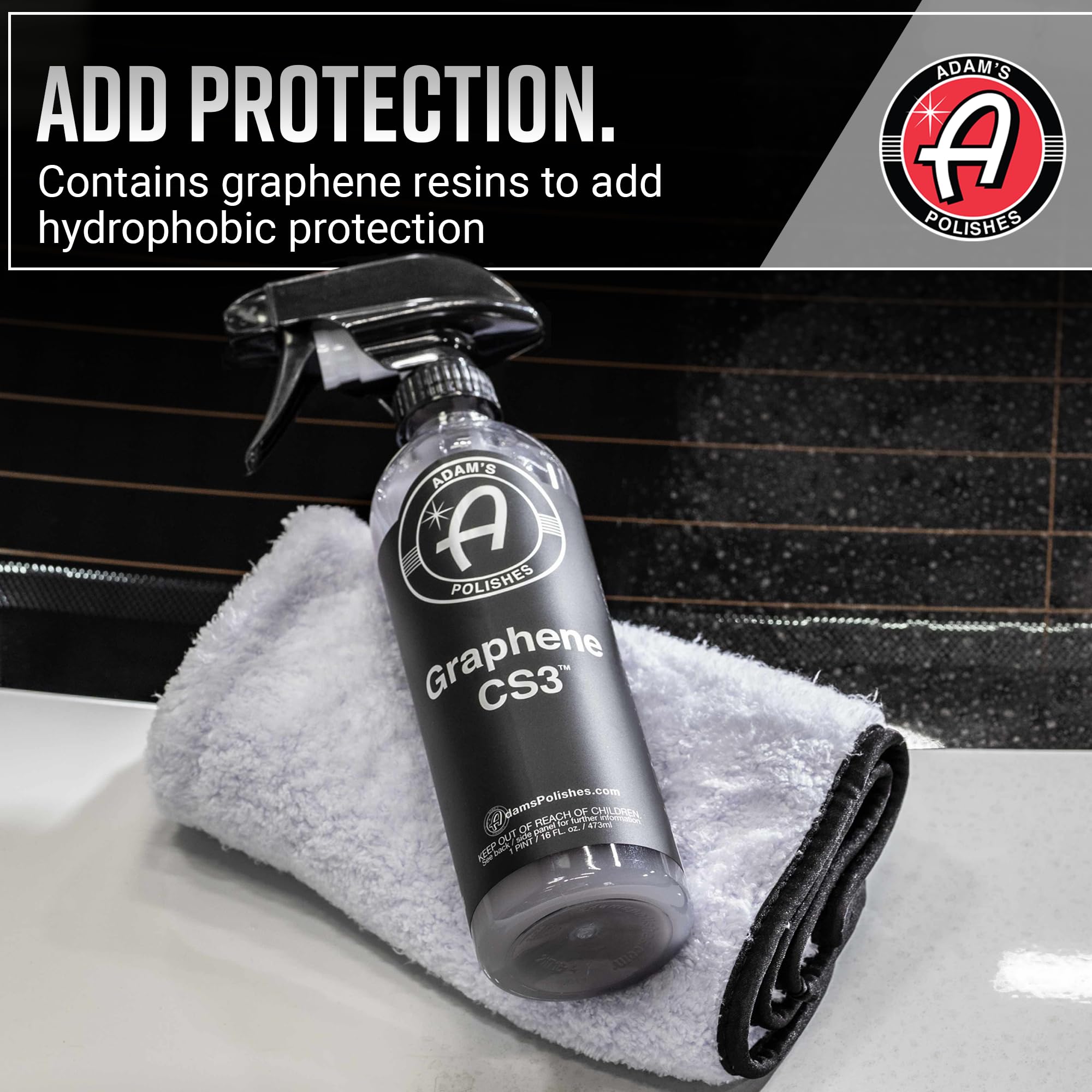 Adam's Polishes close-up of liquid texture highlighting graphene-infused formula benefits
