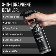 Adam's Polishes spray mist in use demonstrating fine coverage and quick application