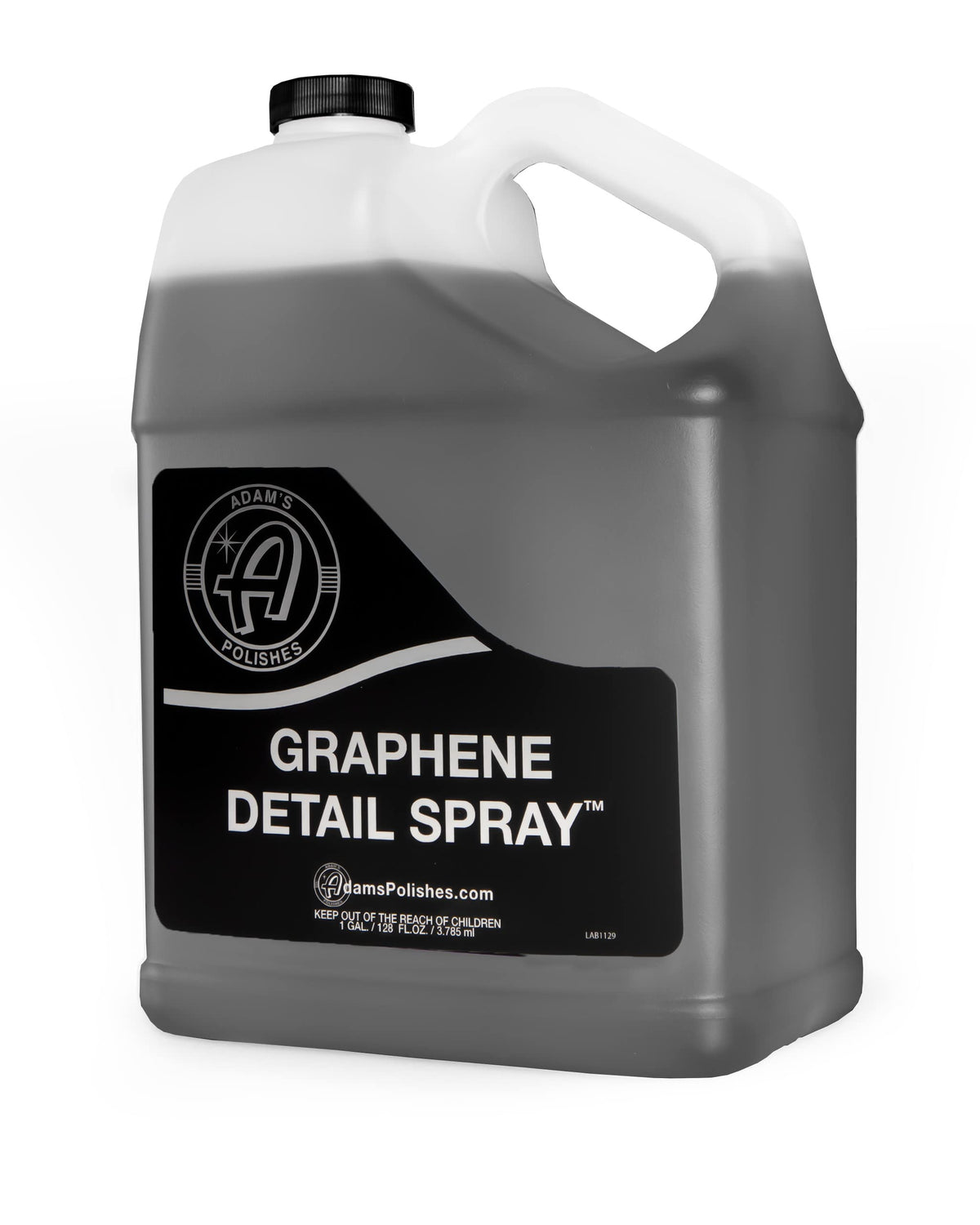 Adam's Polishes gallon bottle front label showing product identity and benefits