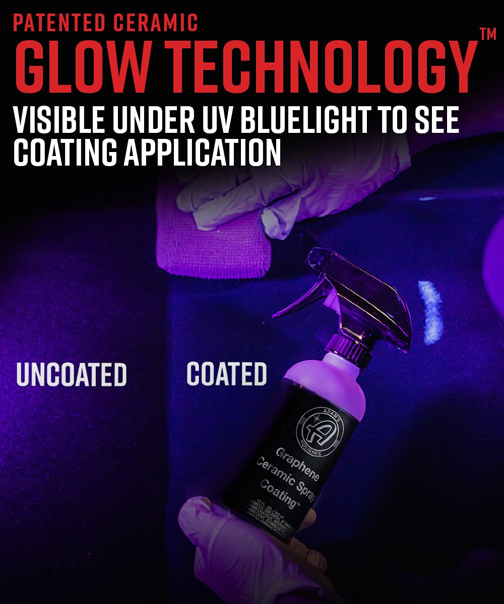 Adam's Polishes UV flashlight revealing tracer for visible coverage