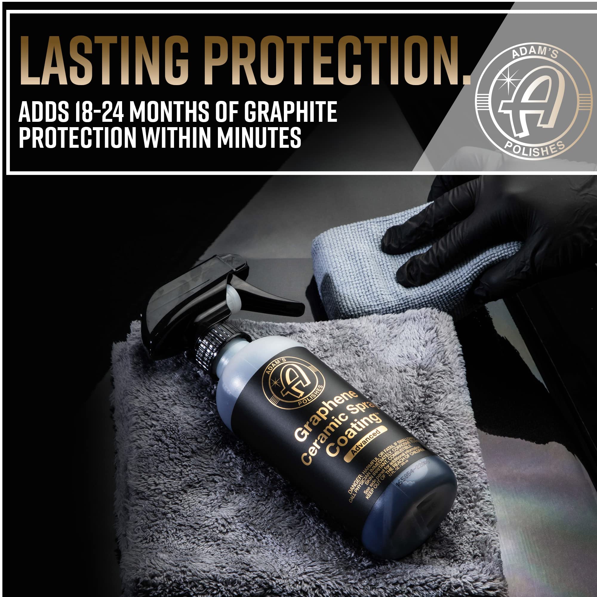 Adam's Polishes used on wheels showing enhanced gloss and protection against brake dust