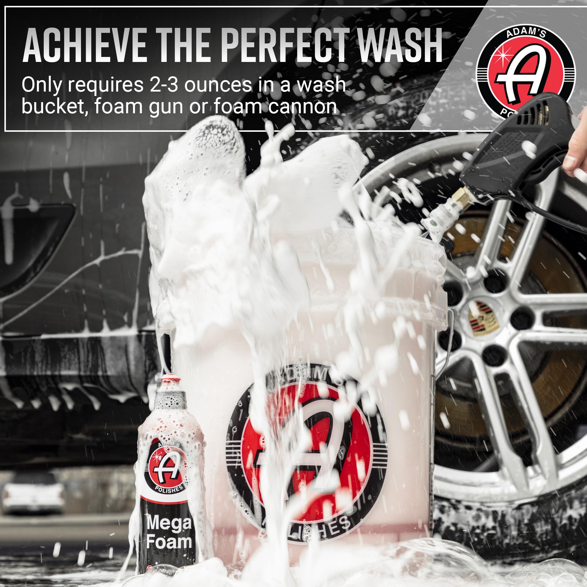 Adam's Mega Foam label detail with directions and usage benefits