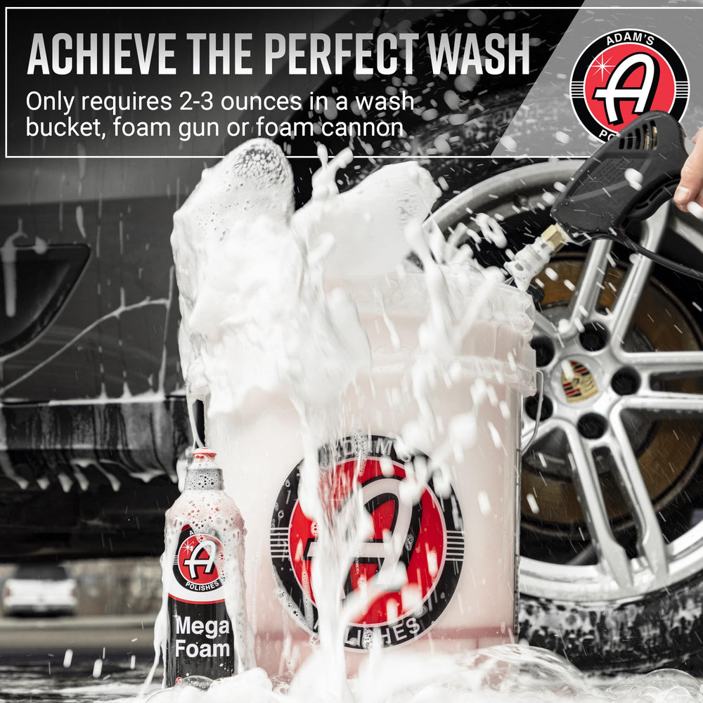 Adam's Mega Foam label detail with directions and usage benefits