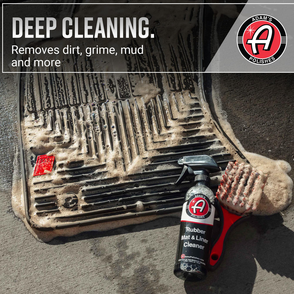 Adam's Polishes brush agitating mat foam to restore rubber finish