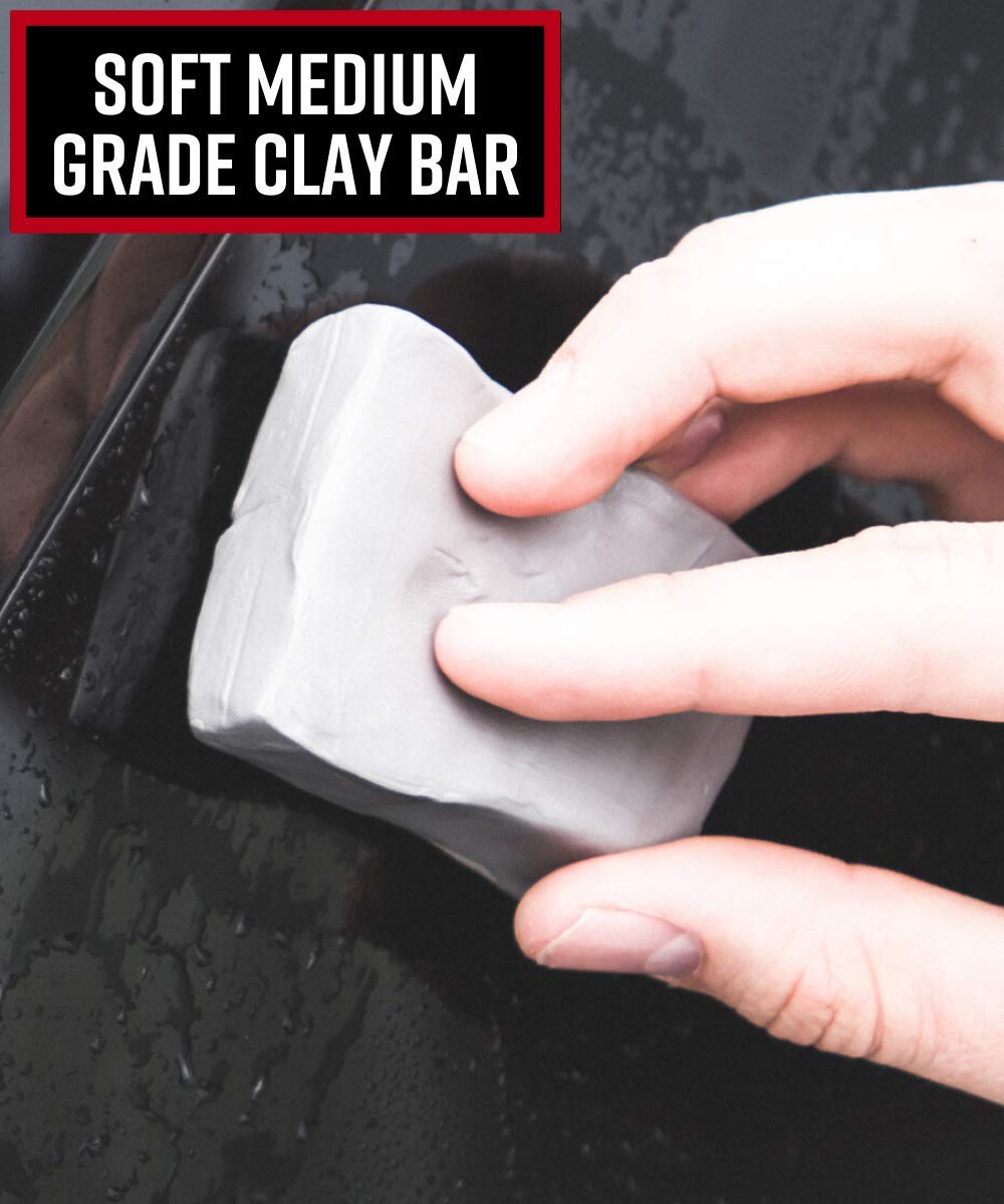 Adam's Polishes clay beside lubricant spray showing safe glide and surface protection
