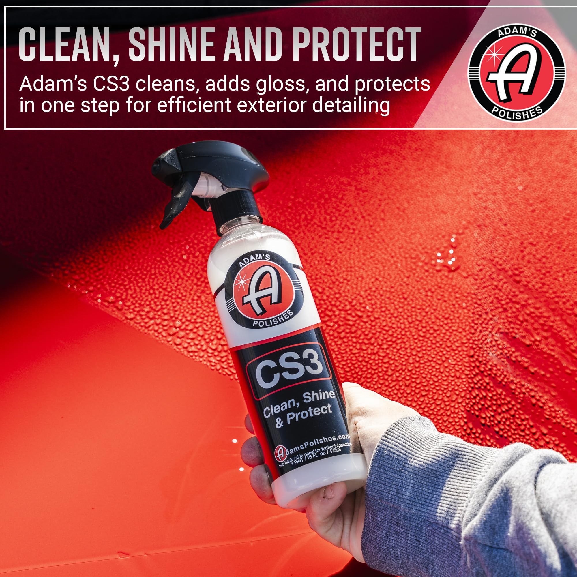 Adam's Polishes detailing tools laid out for a complete wash routine