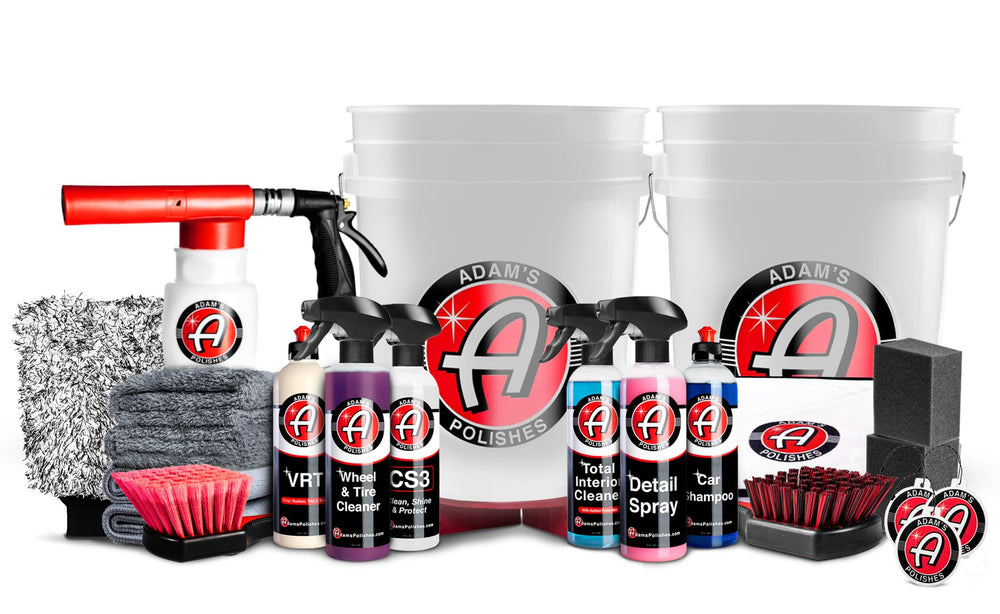 Adam's Polishes kit front packaging showing full 24-piece set benefits
