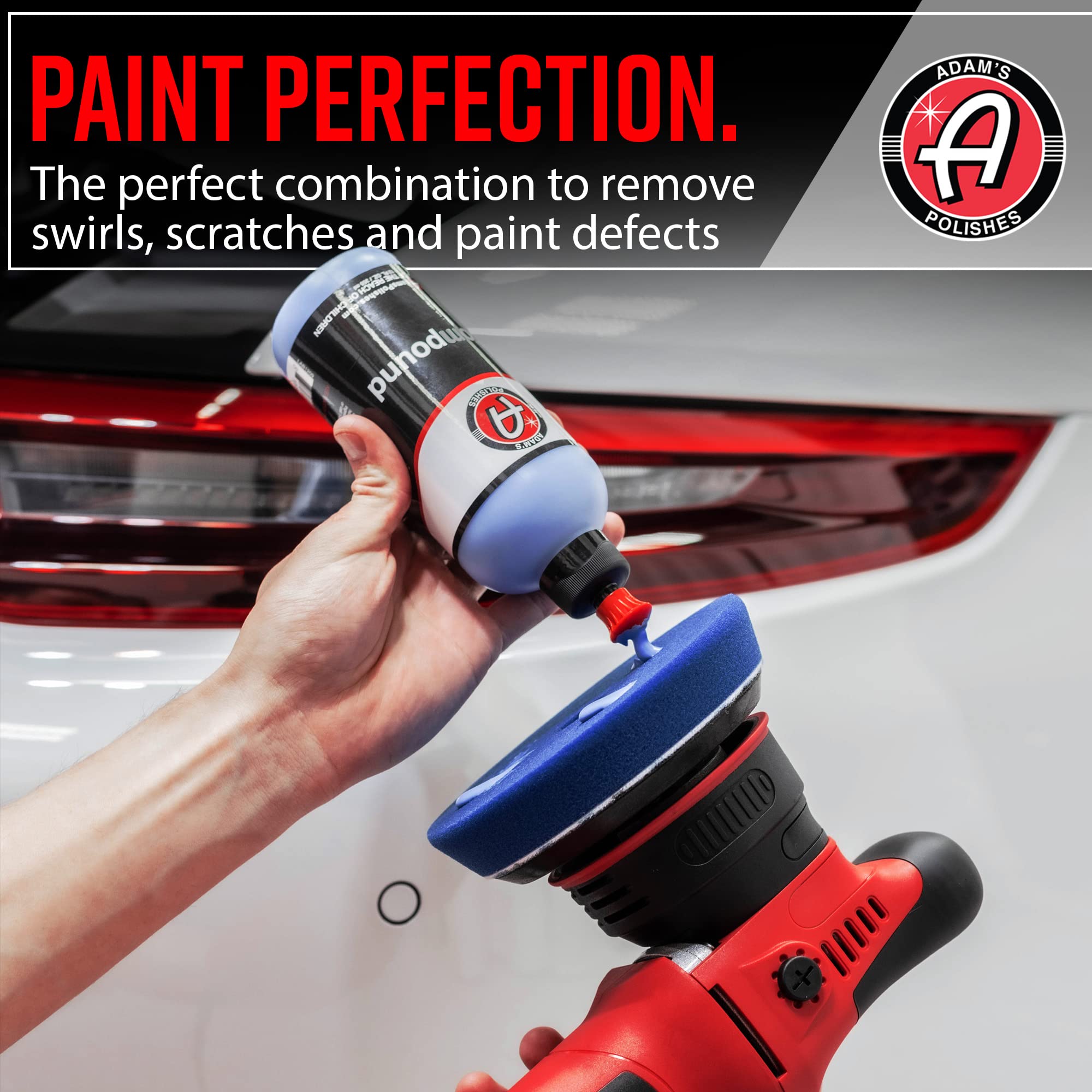 Adam's Polishes pads staged in a detailing bay ready for multi-step paint correction