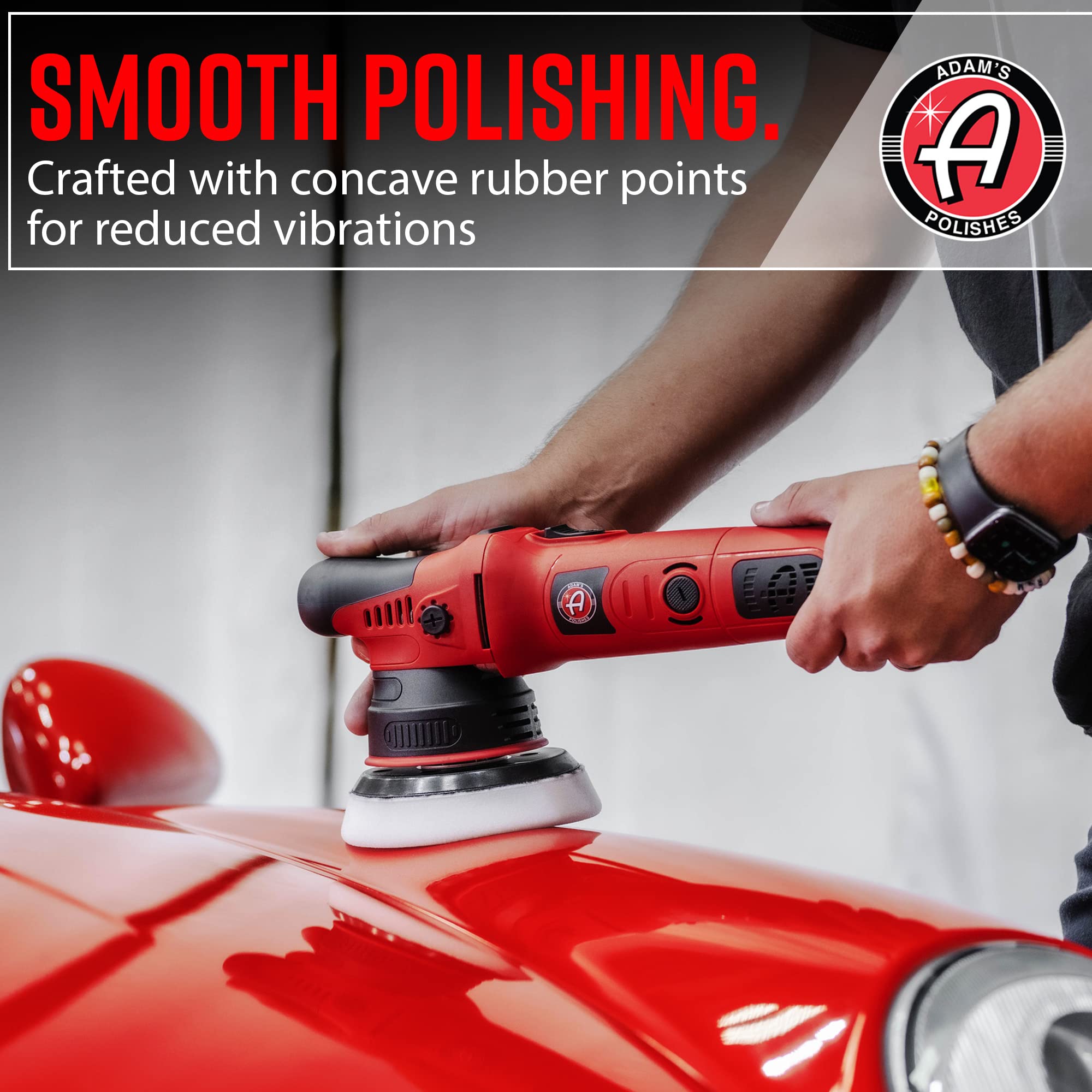 Adam's Polishes close-up of the polisher head demonstrating 9mm orbit for even product spread